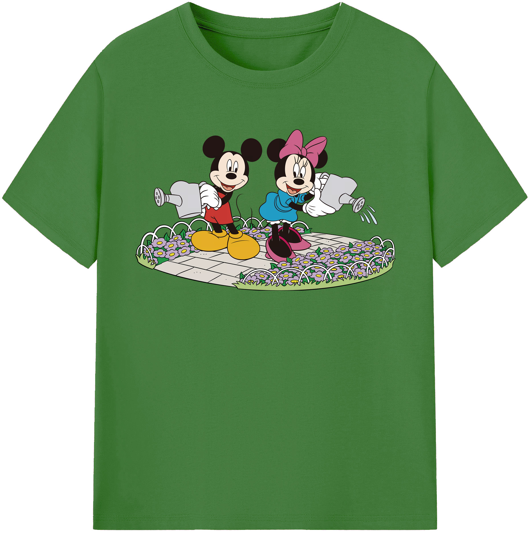 （画像用） ミッキーマウス Mickey Mouse レディースカジュアルプリントTシャツ（綿100％）
